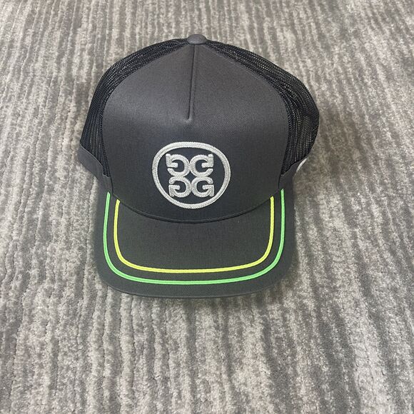 G/Fore Hat Cap Snap Back Charcoal Green Mesh Trucker Embroidered Golf Mens OSFA - Picture 1 of 8